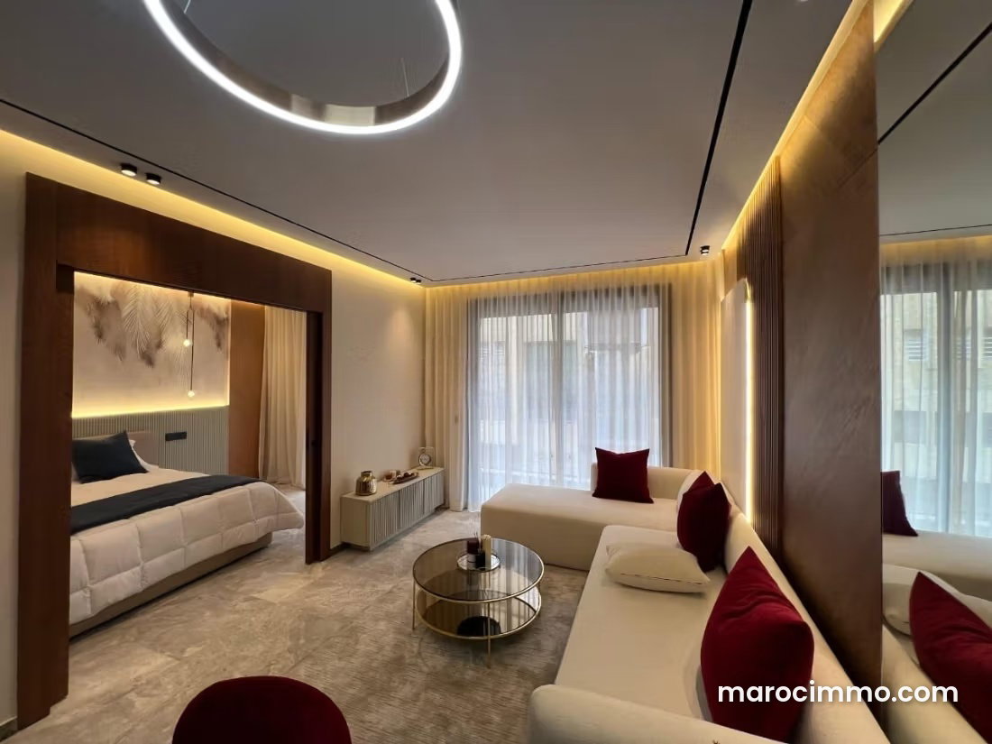Luxury 50 sqm Studio, Palmier, Casablanca, Fully Equipped and Secure — Casablanca