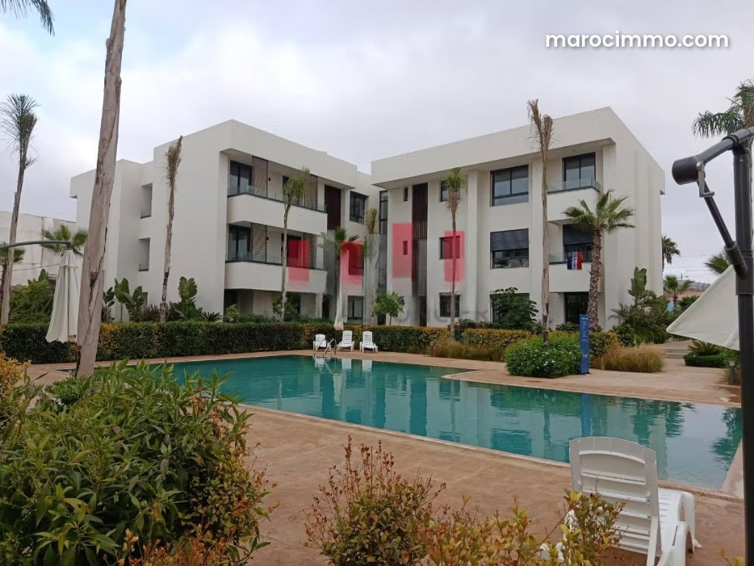 Appartement 3 chambres meublé avec piscine, Dar Bouazza — Dar Bouazza