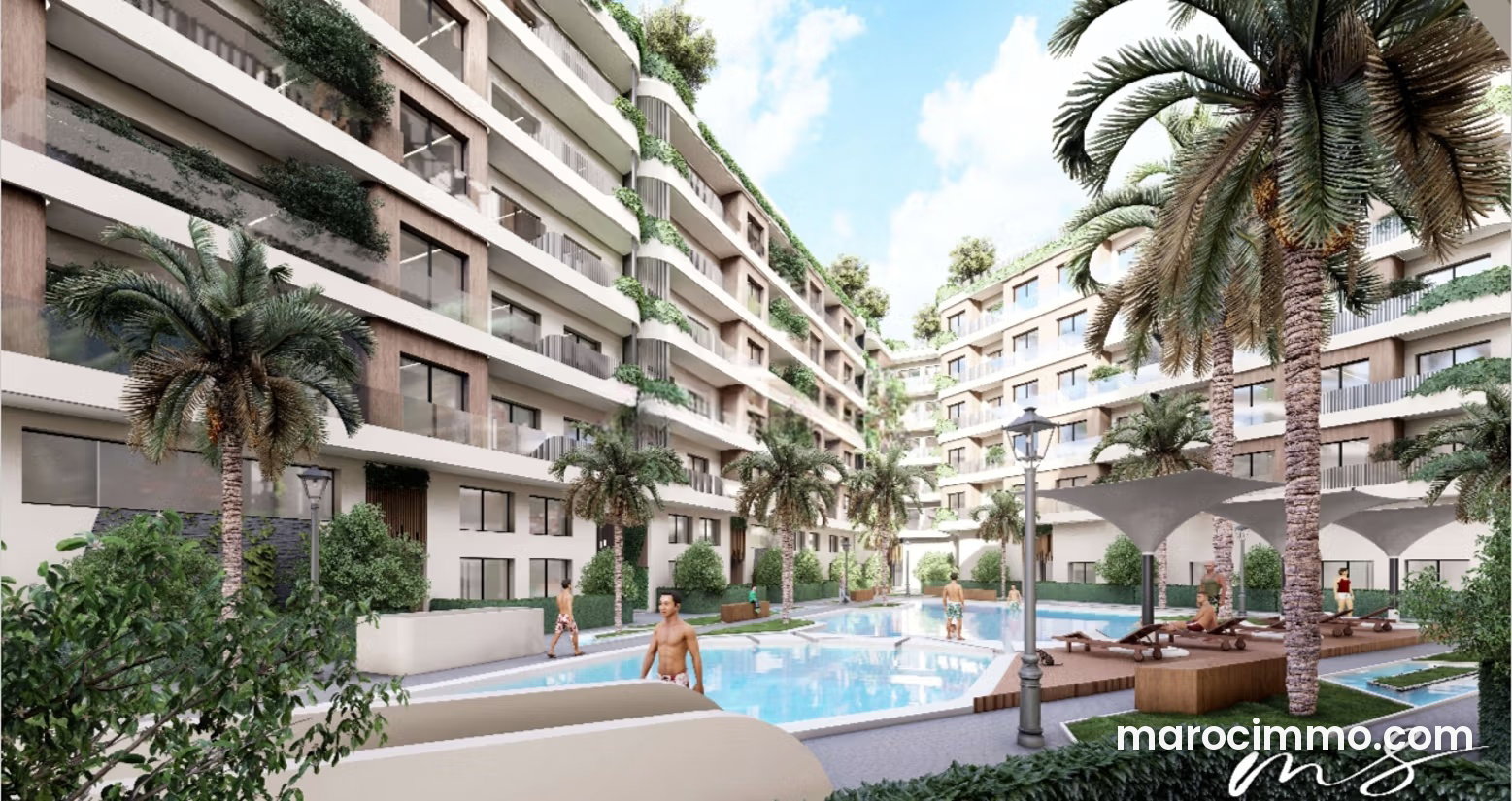 Appartement neuf avec piscine et terrasse, Massira 1, Marrakech — Marrakech