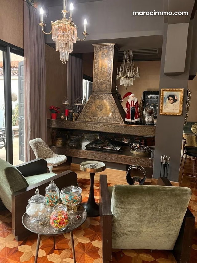 Villa beldi chic d’exception à vendre à agdal – 5 chambres élégantes – vendue meublée – art de vivre raffiné à marrakech — 3
