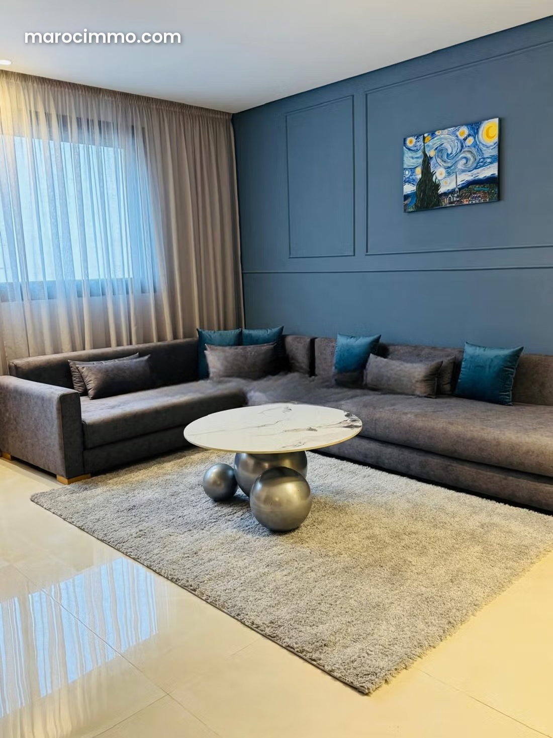 Furnished sea-view apartment, Bourgogne, Casablanca for rent — Casablanca