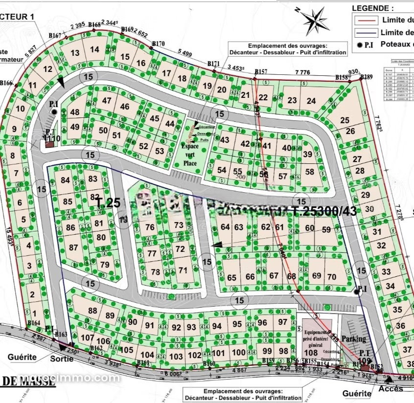 Terrain 401 m² en résidence sécurisée, Route de Fès Marrakech — Marrakech