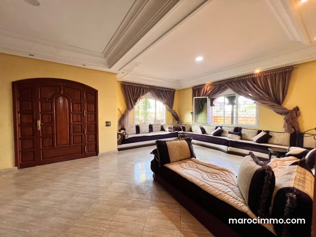 Furnished villa for rent in Wifak, Temara, with garden and fireplace — Temara