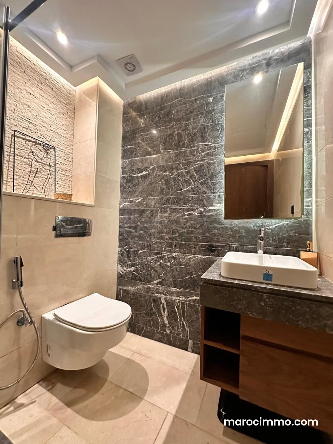 Furnished 60 m² Studio with Terrace and Garage, Ferme Bretone, Casablanca — Casablanca