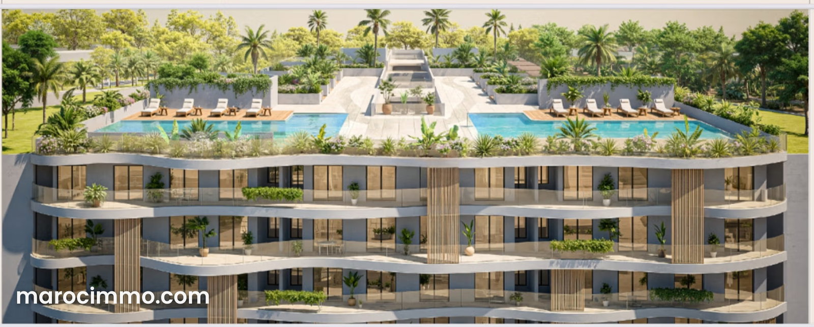 Appartement 55 m² meublé avec piscine, Route de Fès, Marrakech — Marrakesh