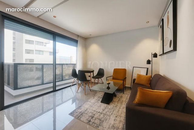 Location studio meublé moderne avec terrasse 62m2 à Casablanca Finance City — 2