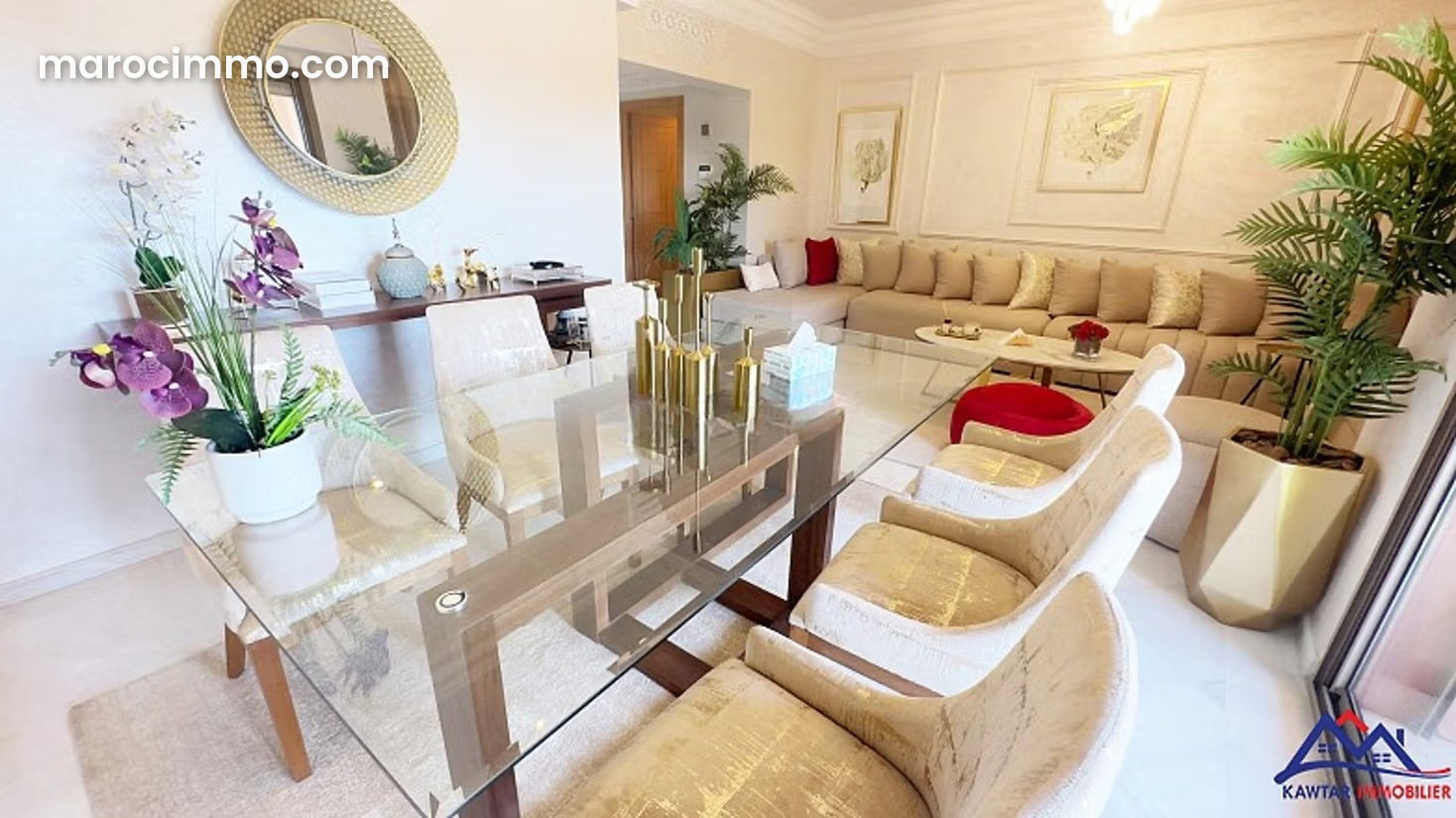 Appartement neuf 3 chambres, Hivernage, Marrakech, vue sur M Avenue — Marrakech