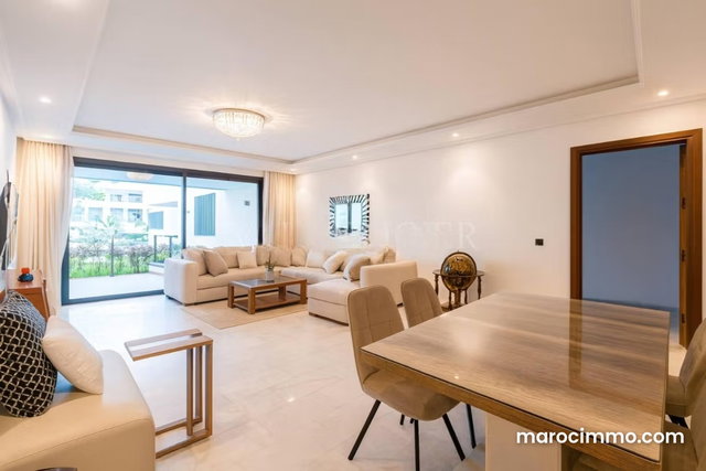 Location appartement meublé moderne en rez de jardin, Bouskoura ville verte — 2