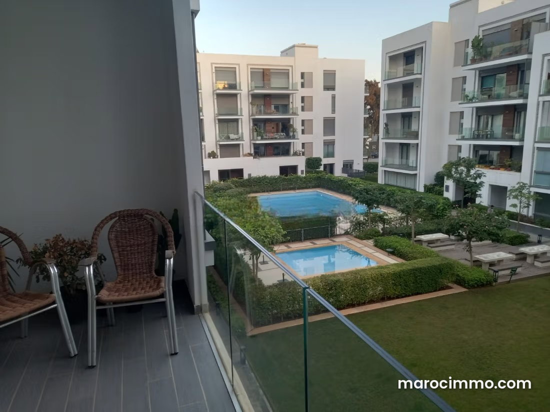 Furnished 140 sqm Apartment, Souissi, Rabat, Terrace and Swimming Pool — Rabat