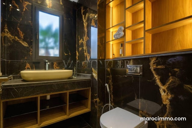 Location magnifique villa meublée moderne vue mer 3chambres Piscine Dar Bouazza — 5