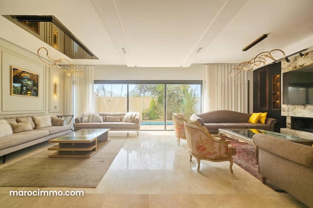 Location magnifique villa meublée moderne vue mer 3chambres Piscine Dar Bouazza — 2