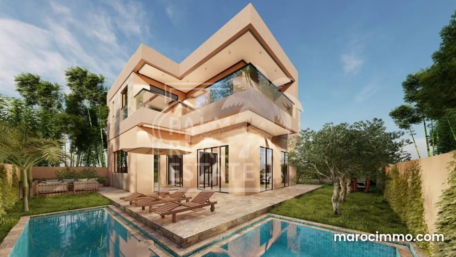 Villa neuve 402 m², jardin et piscine, Route de Fès, Marrakech — Marrakech