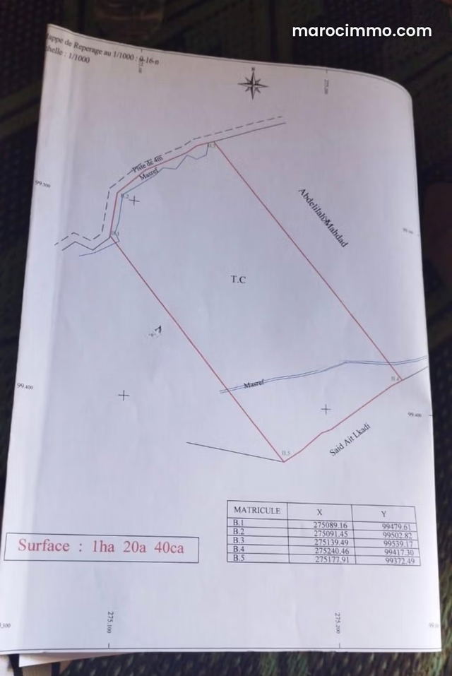 Terrain en vente à Tamazouzte. Superficie 12000 m² — Tamazouzte