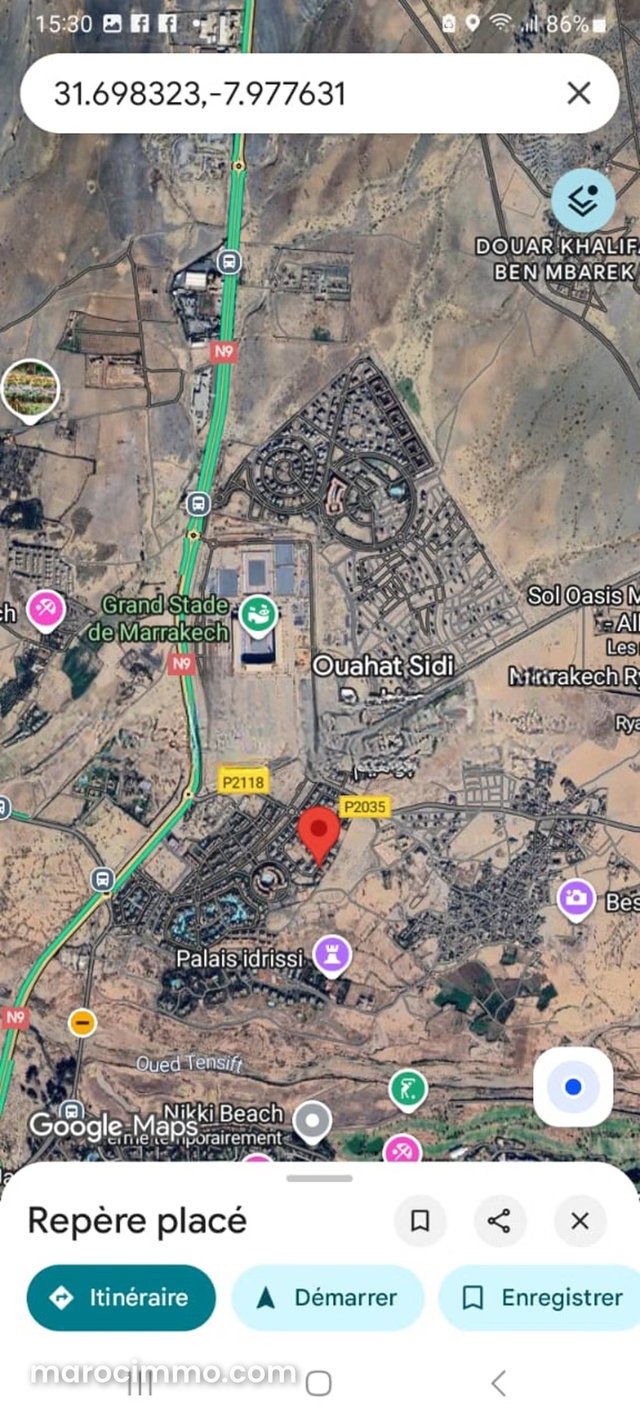 Achat de terrain à Route Casablanca. Surface totale 590 m² — 2