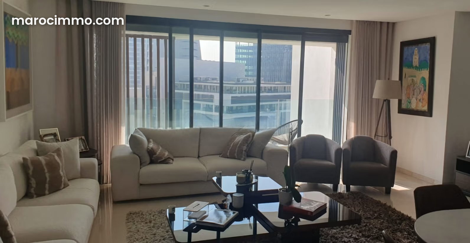 Furnished 155 m² Apartment, 3 Bedrooms, Casablanca Finance City — Casablanca
