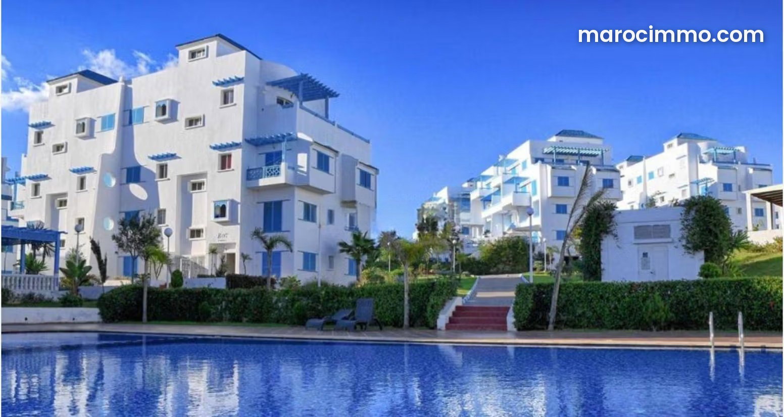 Appartement 3 pièces lumineux avec piscine, Mdiq bord de mer — Mdiq