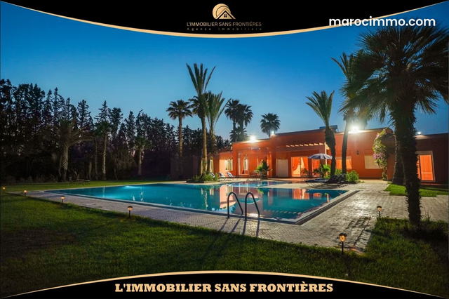 Villa meublée à louer à Route de Fès, Marrakech — 2 piscines privées — 2 hectares — Marrakech