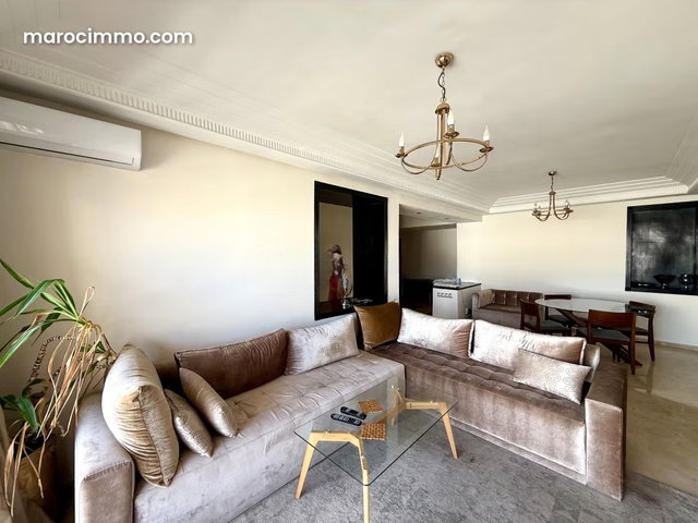 En Loaction Meubles: Magnifique Appartement 3 Chambres avec terrasse en étage élevé sans vis à vis a Gauthier, Casablanca — 2