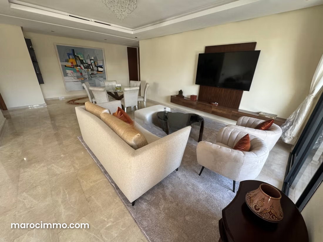 187 m² Furnished Apartment, 4 Bedrooms, Ville Verte, Bouskoura — Bouskoura