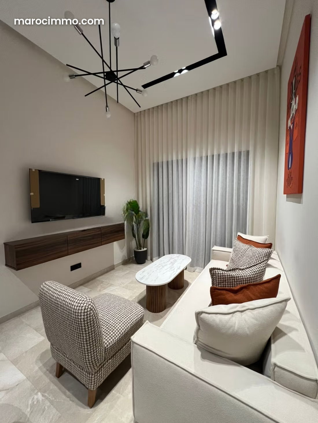 Furnished apartment with terrace for rent in Mandarona, Casablanca — Casablanca