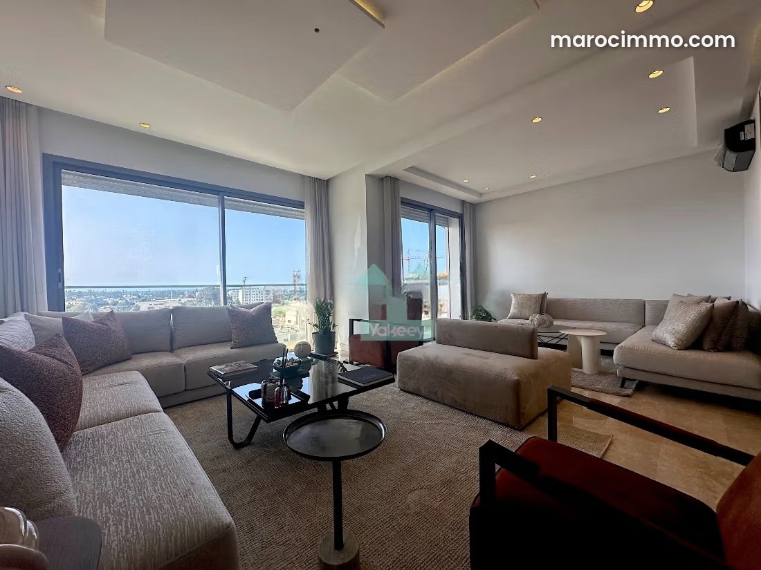 Furnished 140 m² Apartment, Top Floor, Ocean View, Princesses — Casablanca