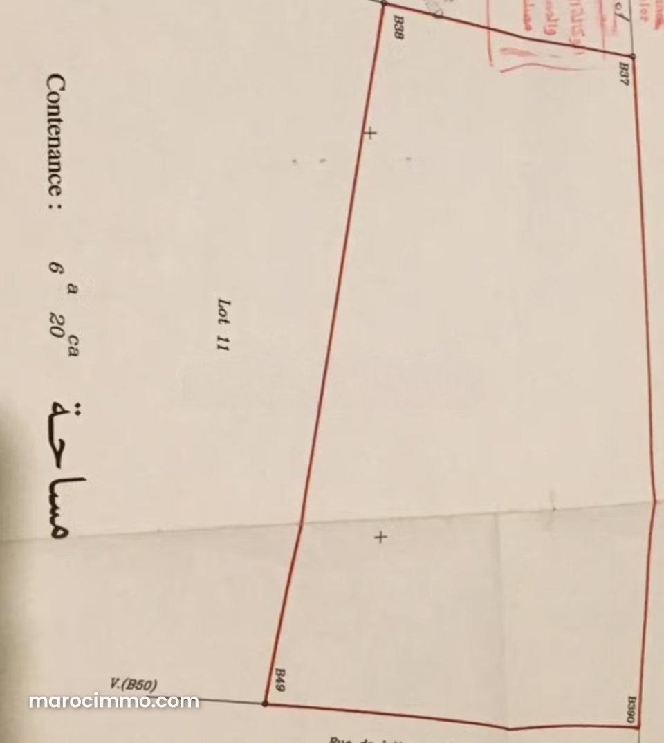 Beau terrain à la vente de 620m² à Hay Mabrouka