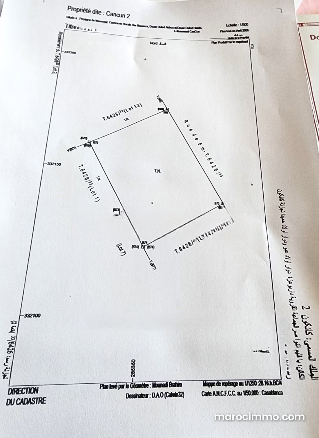 Terrain commercial 1630 m², Boulevard Boutaleb, Aïn Diab — Casablanca