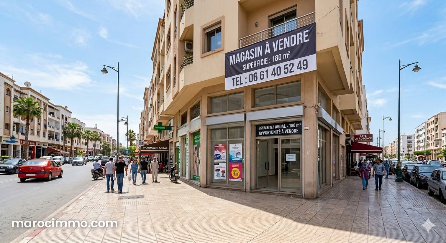 Local commercial 170 m², axe passant Agdal, Rabat à vendre — Rabat