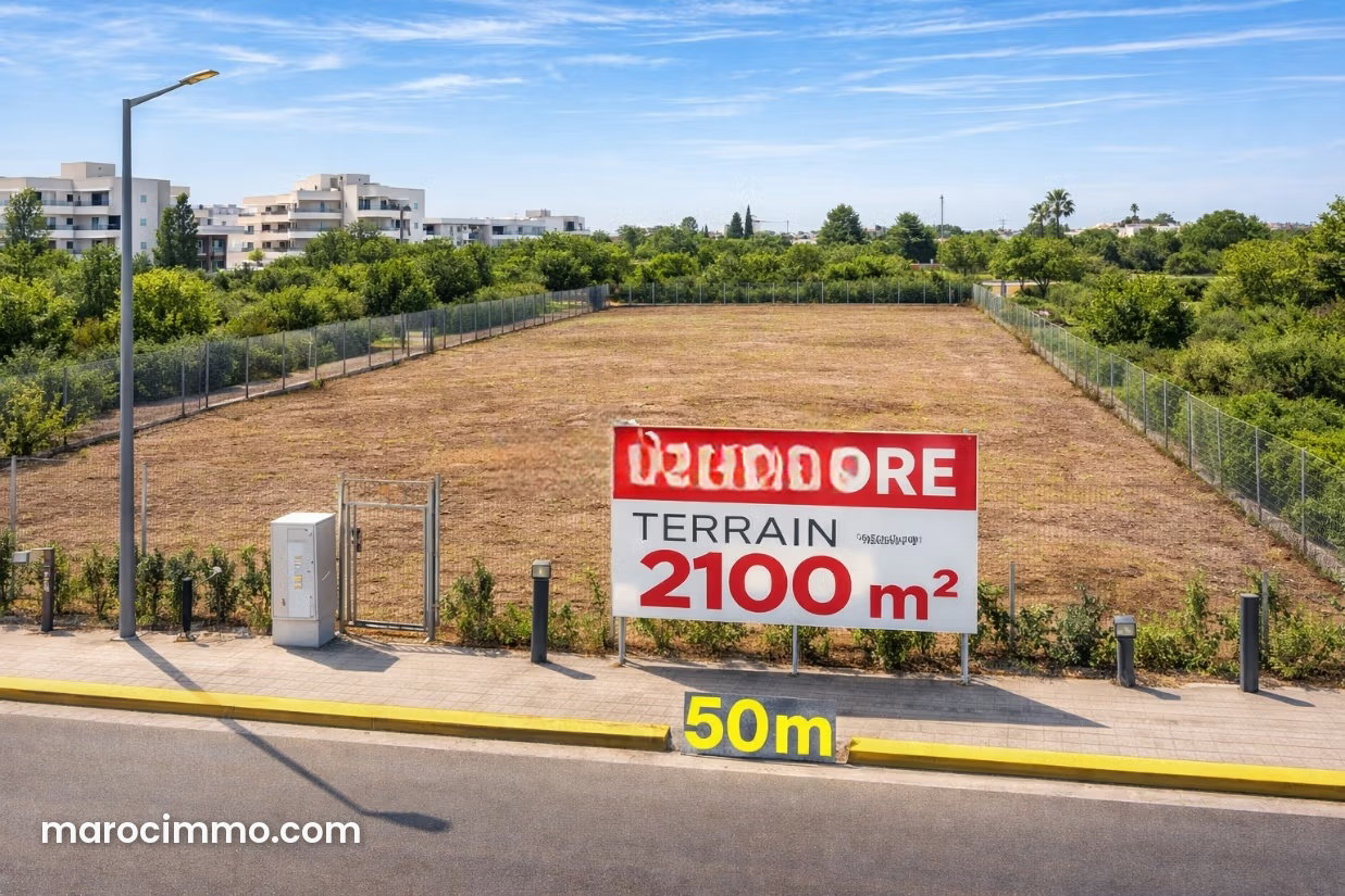 Terrain 2090 m² à vendre El Menzeh, façade bitumée 50 m — El Menzeh