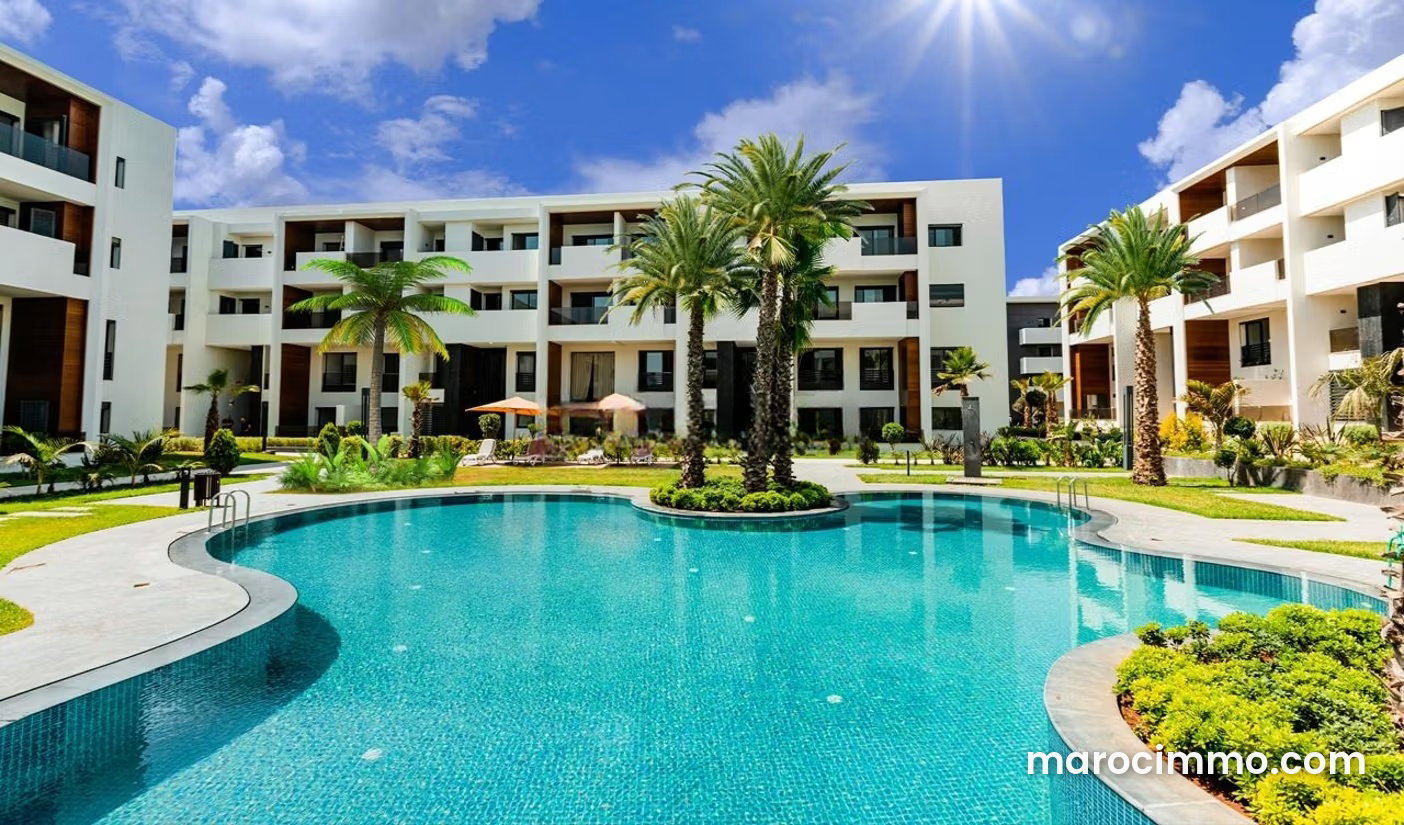 Appartement 130 m² avec terrasse et piscine à Ville Verte Bouskoura — Bouskoura