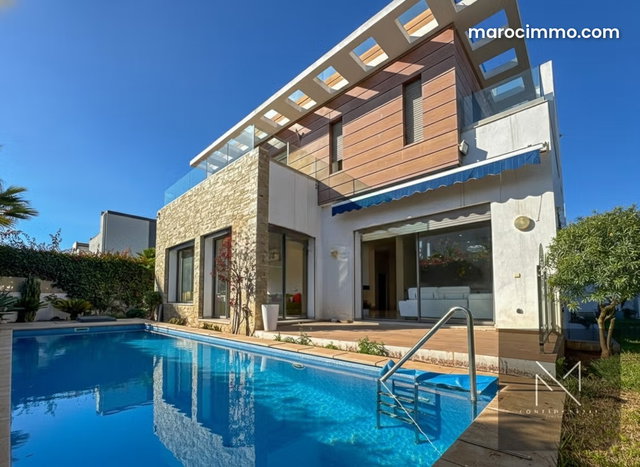 Villa Contemporaine avec ascenseur à Dar Bouazza piscine, — 3