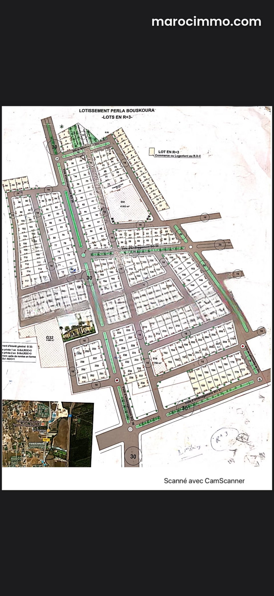 Land for sale in Bouskoura. 250 m² surface