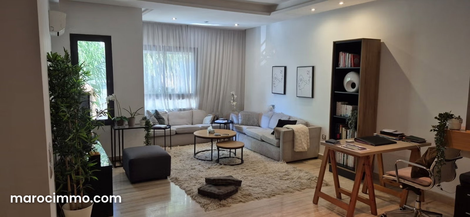Appartement meublé 100 m² à louer à Racine Casablanca — Casablanca