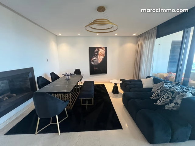 Location d'un appartement à Ain Diab. Surface totale 200 m². Bien meublé — 4