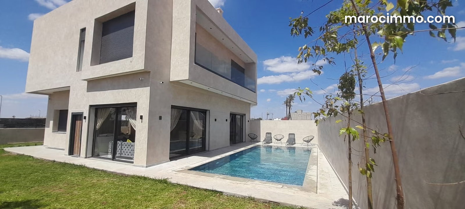 Furnished 280 m² villa with Atlas Mountain views, heated pool, Amelkis, Marrakech — Marrakesh