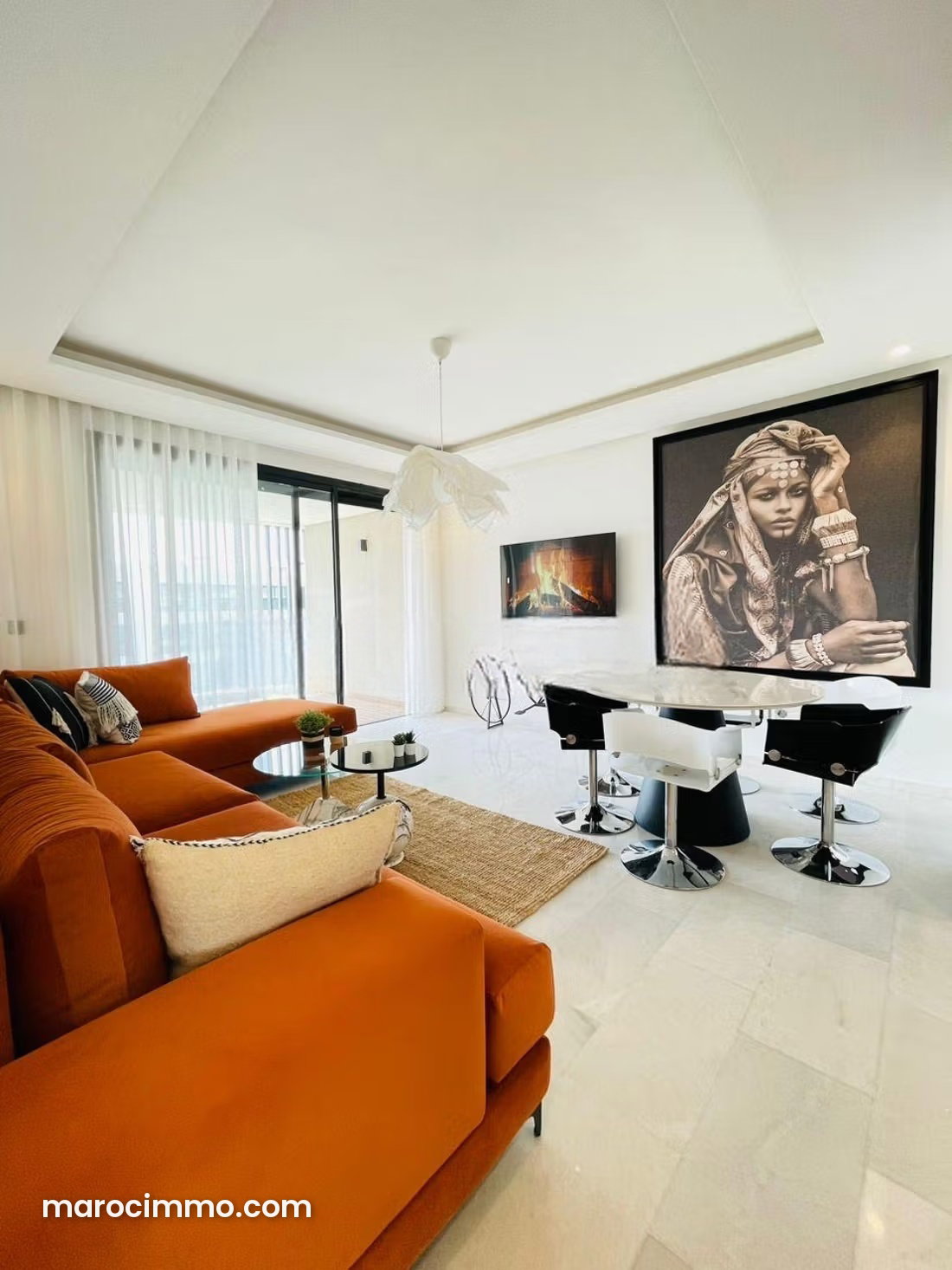 Appartement meublé avec terrasse à louer à Ville Verte Bouskoura — Bouskoura