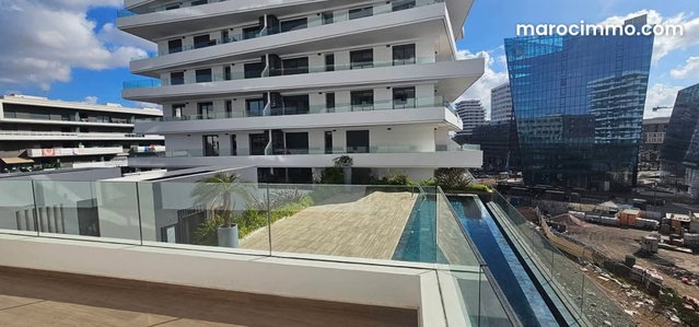 Apartment for rent in Casablanca Finance City. 3 beautiful bedrooms. Elevator and terrace — 4