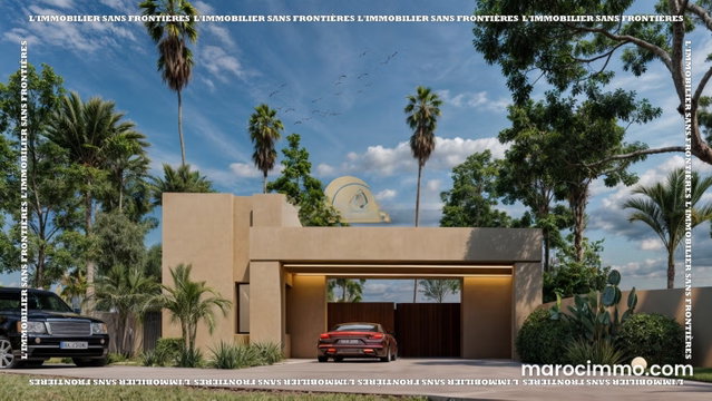 Villa sur plan à Route d’Amizmiz Km 7, Piscine privée 12 m x 5 m Jardin paysager, Marrakech: à vendre — 4