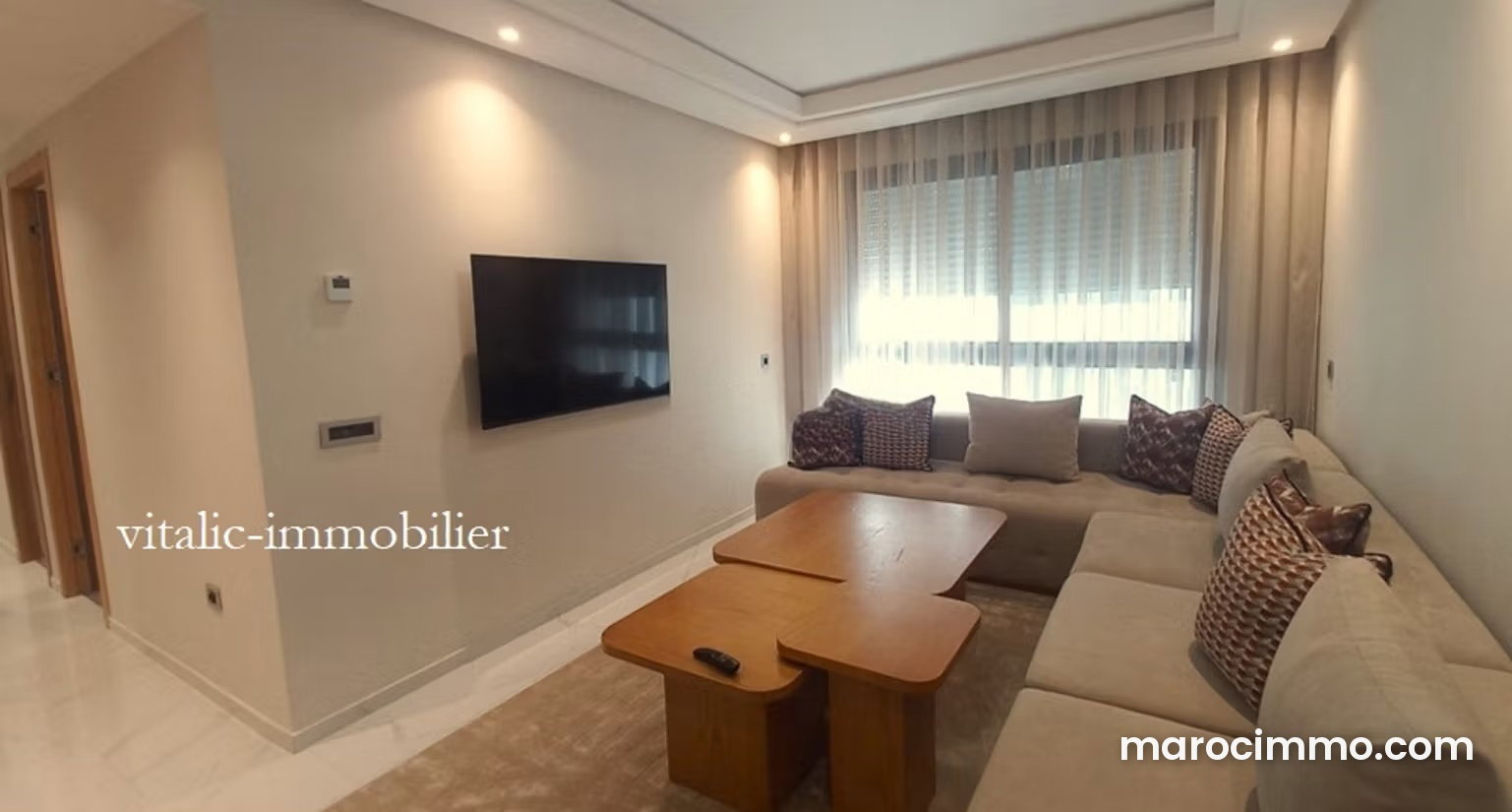 Furnished 75 m² Apartment, Central Tangier, Air-Conditioned, Garage — Tangier
