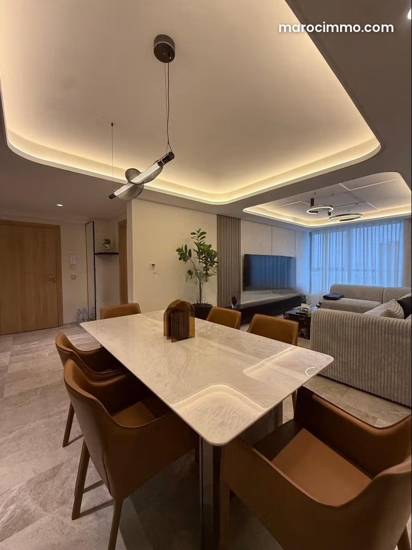 Furnished 87 m² Apartment, 12th Floor, South-Facing, De La Plage, Tangier — Tangier
