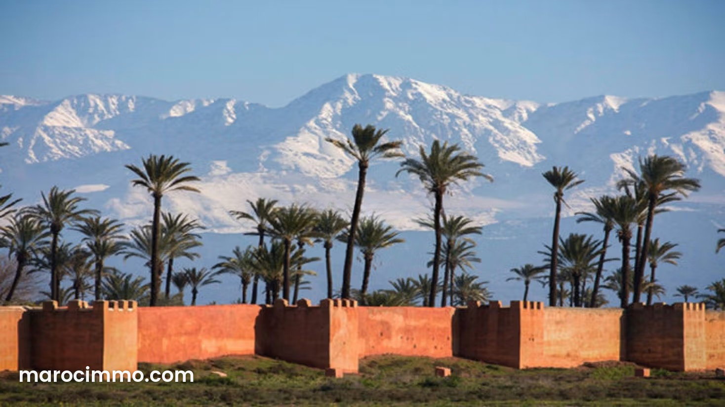Terrain 2500 m² route d'Ourika Marrakech vue Atlas — Marrakech