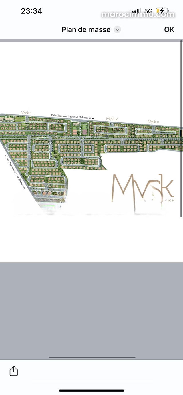 Terrain à la vente à Route de l'Ourika. Surface totale 503 m² — Marrakech