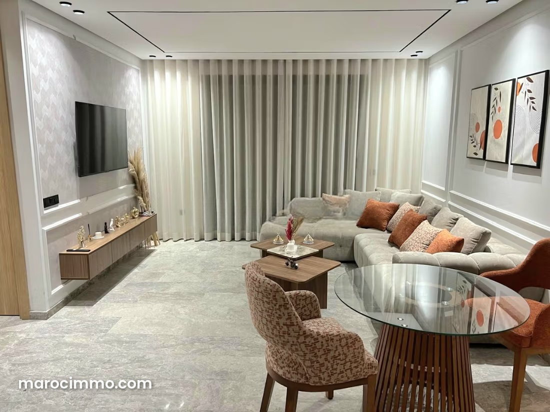 Appartement meublé 73 m² avec grande terrasse, Quartier des Hôpitaux — Casablanca