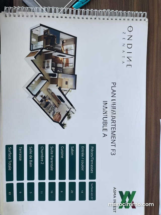 F4 en étage élevé Residence Oceania Zenata — 4