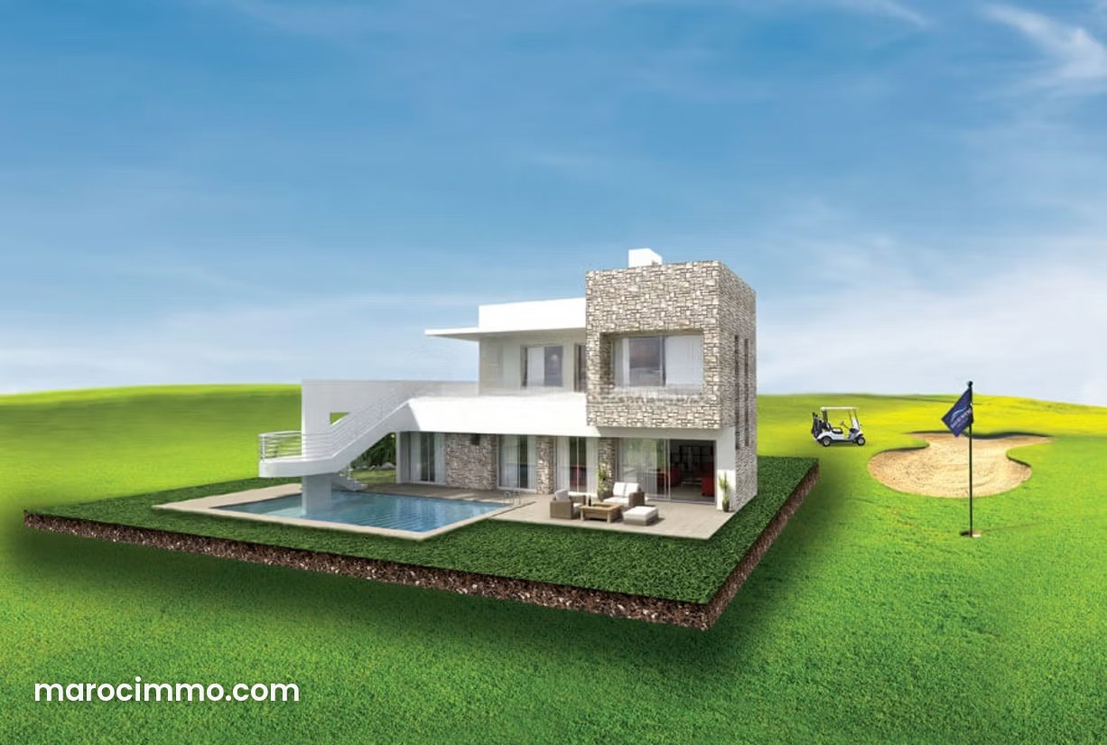 Terrain R+1 avec cave à Bouskoura centre, 200 m² — Bouskoura