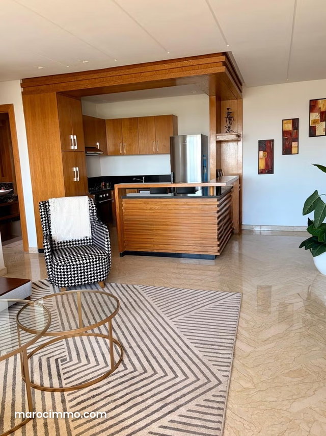 Appartement en location à Casablanca Finance City. Superficie 120 m². Bien meublé — 2