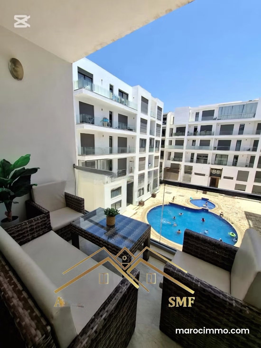 Appartement meublé avec piscine, Founty, Agadir — Agadir