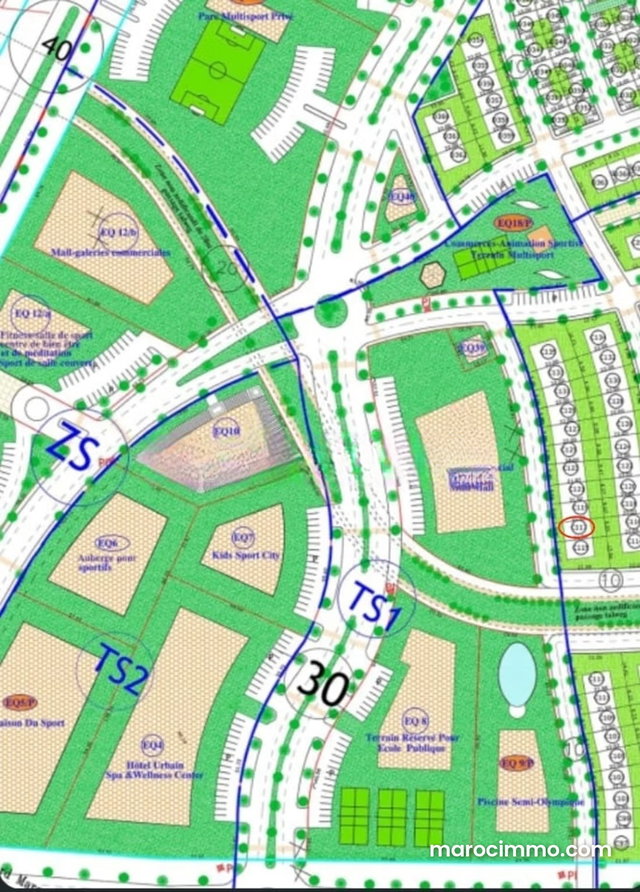Vente de terrain à Route Casablanca. Surface totale 180 m² — 2