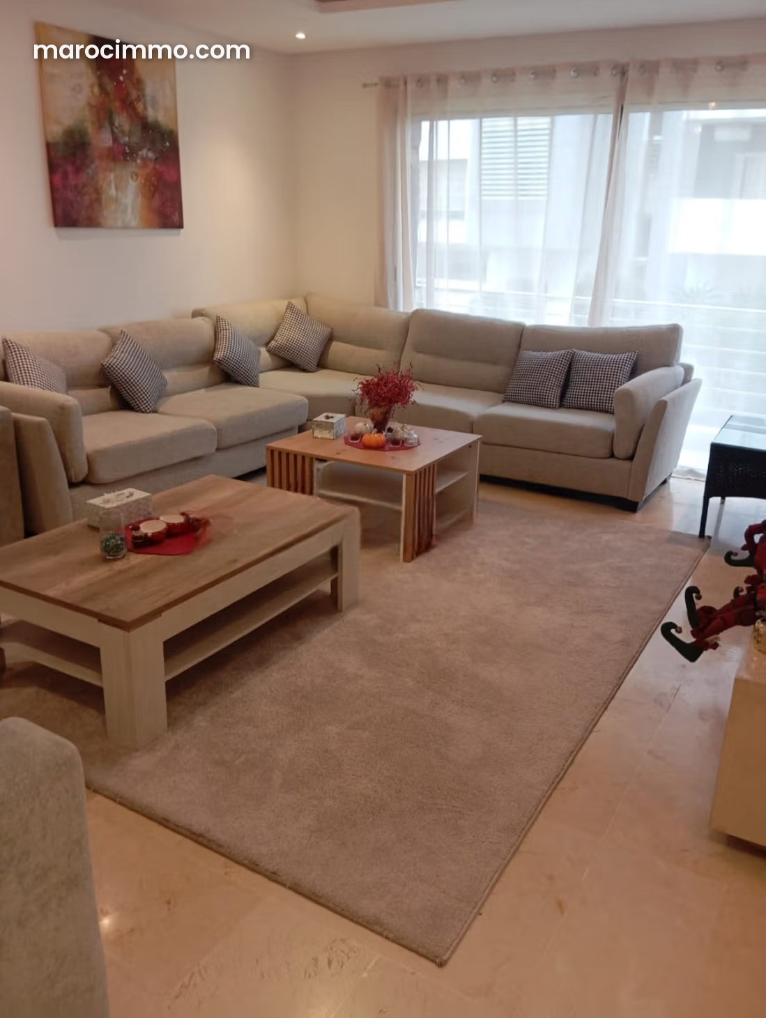 Furnished 145 m² Apartment, 2 Bedrooms, Riyad, Rabat — Rabat