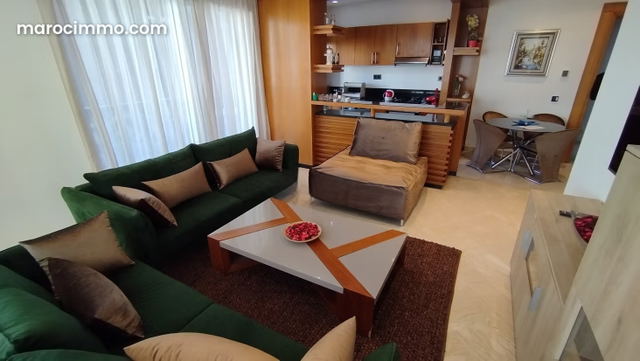 Rent this apartment in Casablanca Finance City. 2 bedrooms. Windows with double glazing and a safe door — Casablanca